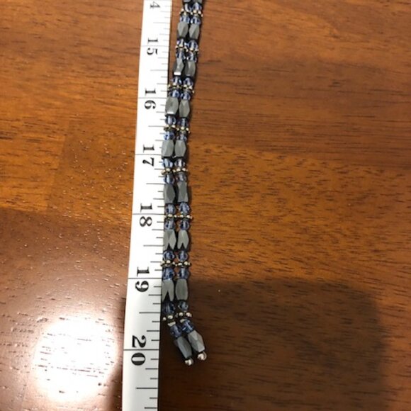 Blue Black Bead Chain Magnetic Necklace Bracelet Wrap Pre-Owned. - Picture 9 of 14